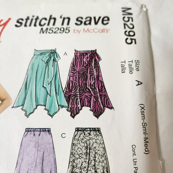 Easy Stitch n Save M5295 McCalls Size A Xsm, Sml, Med Sewing Pattern UNCUT - Picture 4 of 8